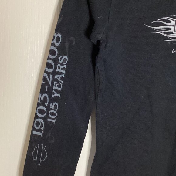 Harley Davidson Kids Black Long Sleeve T-Shirt High Neck Motorcycle Boy Girl - Picture 6 of 7